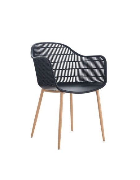 BERRY Armchair Metal Natural-PP-UV Black