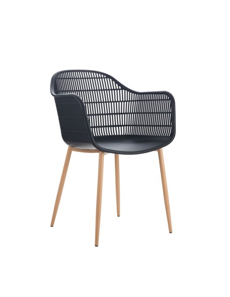 BERRY Armchair Metal Natural-PP-UV Black