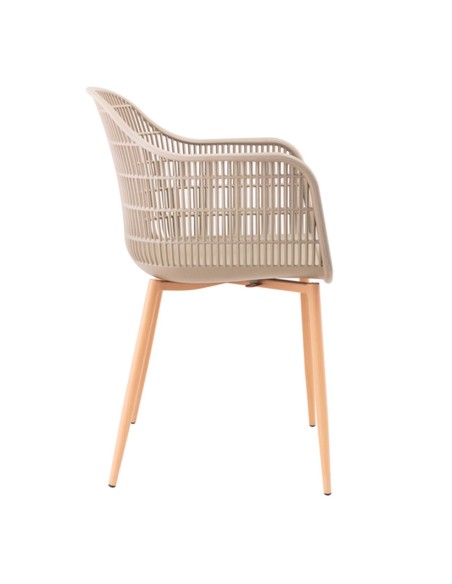 BERRY Armchair Metal Natural-PP-UV Tortora