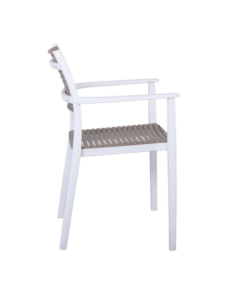 AKRON Πολυθρόνα PP-UV Άσπρο - Sand Beige