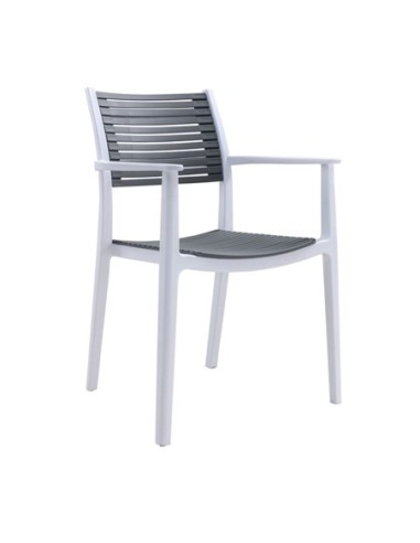 AKRON Armchair PP-UV White-Grey
