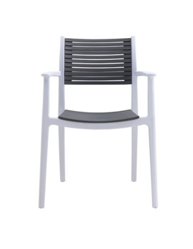AKRON Armchair PP-UV White-Grey