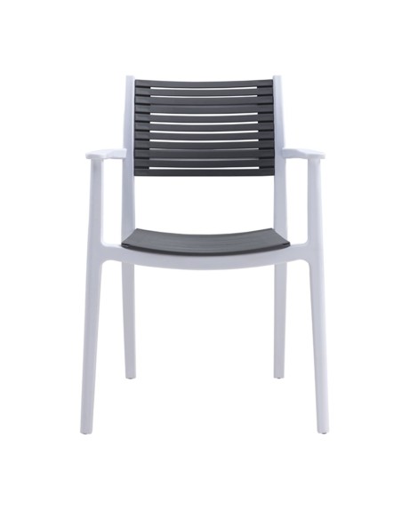 AKRON Armchair PP-UV White-Grey