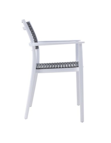 AKRON Armchair PP-UV White-Grey