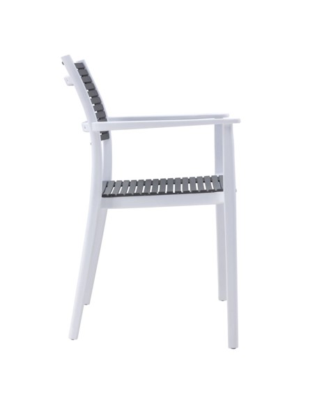 AKRON Armchair PP-UV White-Grey