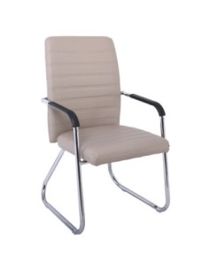 COLLET Visitor Armchair/Chromed Frame/Cappuccino Pu