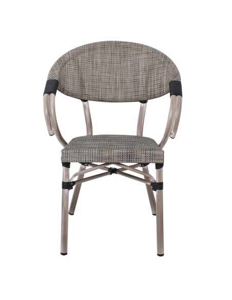 COSTA Armchair Alu Antique Grey-Textilene Beige