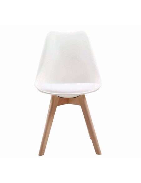 MARTIN Καρέκλα Ξύλο, PP Άσπρο Μονταρισμένη Ταπετσαρία