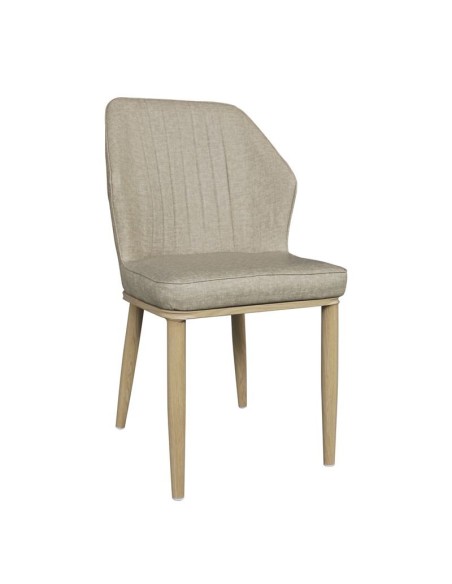 DELUX Chair Metal Natural Paint-Beige Linen Pu