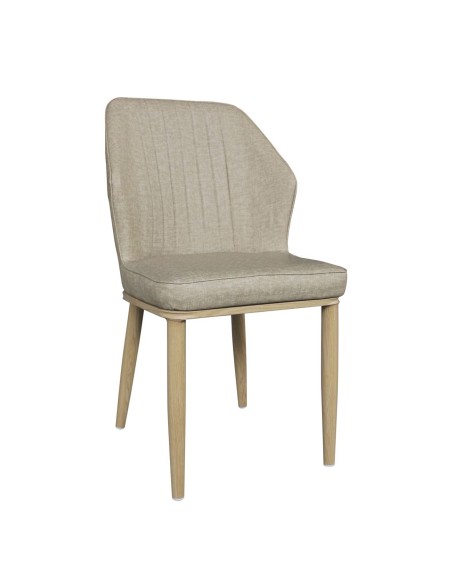 DELUX Chair Metal Natural Paint-Beige Linen Pu
