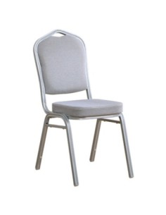 HILTON Banquet chair/Silver Metal Frame/Grey Fabric