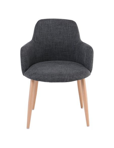 SOUL Armchair Natural Color Metal-Grey Fabric