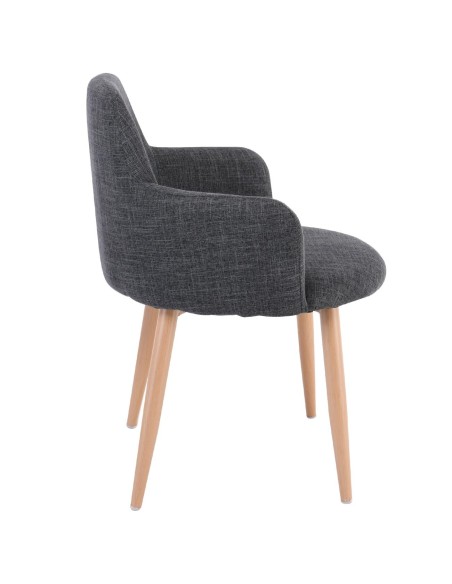 SOUL Armchair Natural Color Metal-Grey Fabric