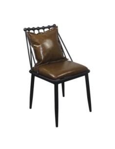 DANTE Chair Black Metal/Vintage Brown Pu