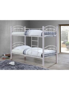 NORTON Double Deck Bed 90x190 Metal White/Wood White