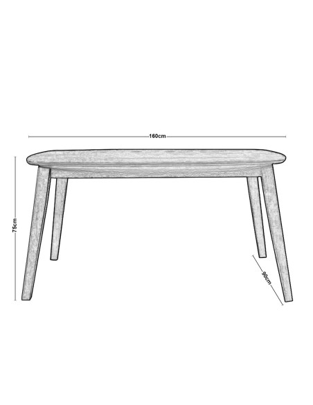 DOM Τραπέζι Τραπεζαρίας Mdf Απόχρωση Oak