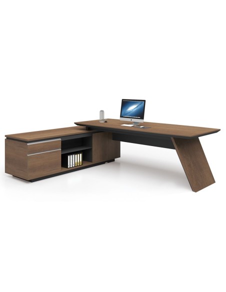 PROLINE Desk Left 200x200cm Wild Oak-Black