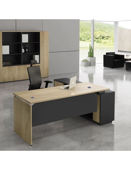 PROJECT Γραφείο Αριστερή Γωνία, Απόχρωση Sonoma - Γκρι