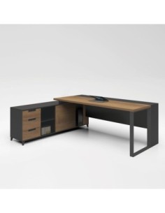 PROLINE Reversible Desk 180x160cm Wild Oak/Black