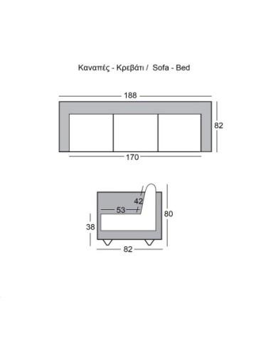 WELLS Sofabed Grey Pu