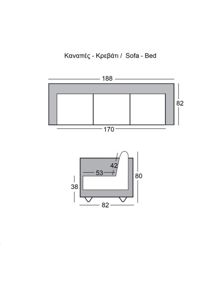 WELLS Sofabed Grey Pu