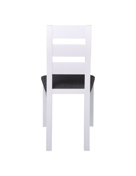 MILLER Καρέκλα Οξιά Άσπρο, Ύφασμα Γκρι