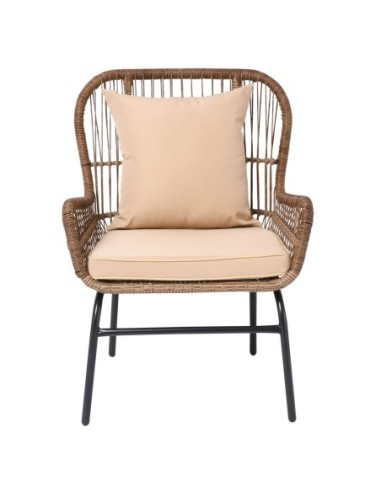 SALSA MAX Armchair Metal Black-Wicker...