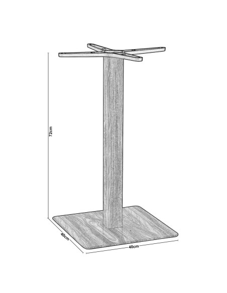 PRATO Βάση Τραπεζιού Μέταλλο Απόχρωση Ξύλο Φυσικό (11,85kg)