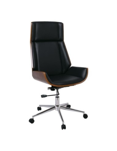 BF9850 Manager Armchair Walnut-Pu Black