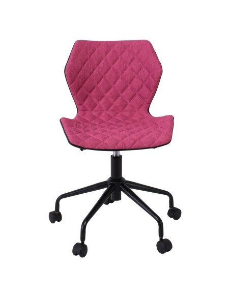 DAVID Office Chair Pu Black-Fabric Fucshia