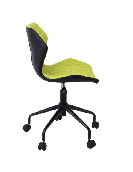 DAVID Office Chair Pu Black-Fabric Light Green