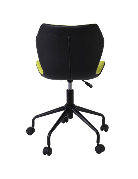 DAVID Office Chair Pu Black-Fabric Light Green