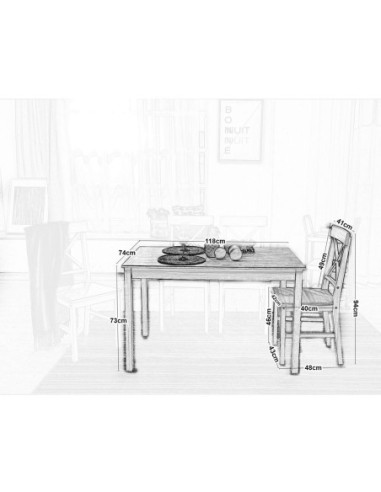 DAILY Set K-D (Table 118x74+4 Chairs)...