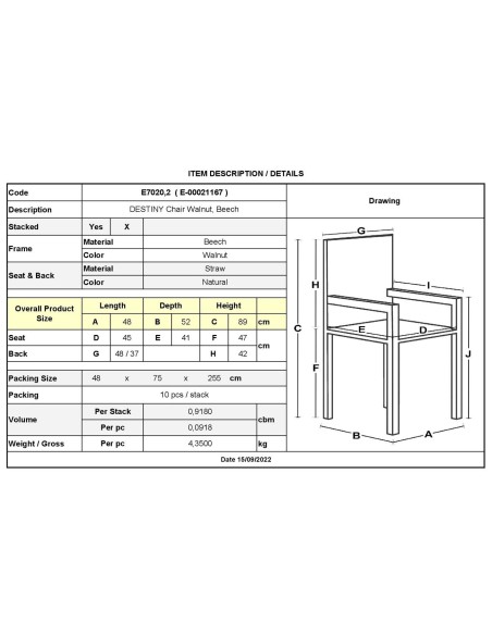 DESTINY Chair Walnut, Beech