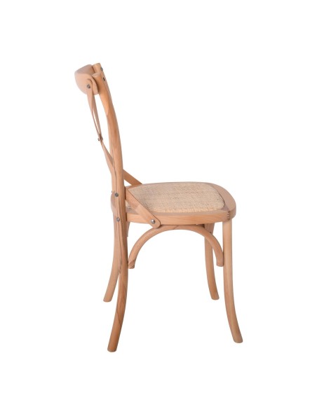 DESTINY Καρέκλα Τραπεζαρίας Οξιά Φυσικό, Κάθισμα Ψάθα, Στοιβαζόμενη