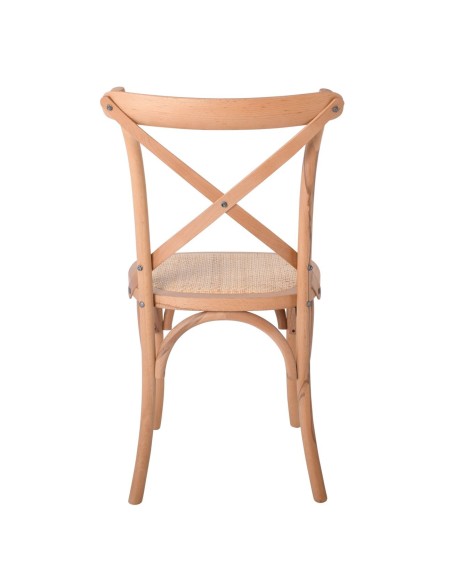 DESTINY Καρέκλα Τραπεζαρίας Οξιά Φυσικό, Κάθισμα Ψάθα, Στοιβαζόμενη