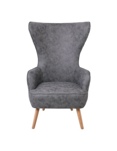 DOVELA Armchair Quilted Fabric Grey