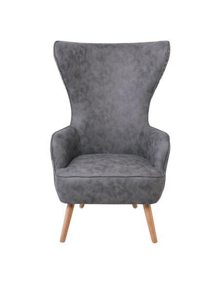 DOVELA Armchair Quilted Fabric Grey