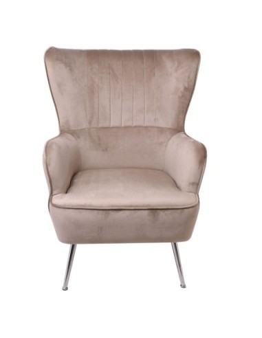 CROMA Armchair Fabric Light Brown Velure