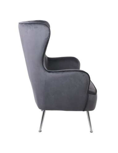CROMA Armchair Fabric Grey Velure
