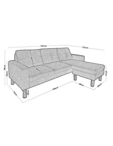 REVERSE Reversible Corner Sofa Fabric...