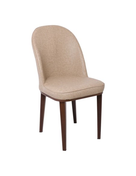 TEX Chair Metal Walnut Paint-Beige Linen Pu