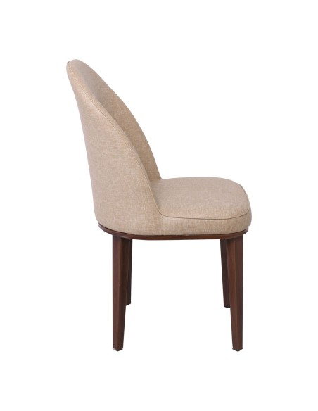 TEX Chair Metal Walnut Paint-Beige Linen Pu