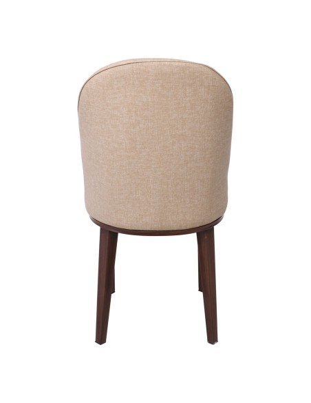 TEX Chair Metal Walnut Paint-Beige Linen Pu