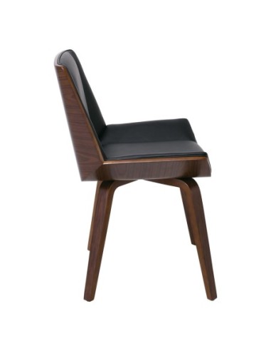 NUMAN Chair Walnut-Pu Black