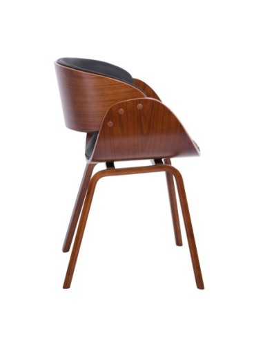 JOY-W Armchair Walnut-Pu Black