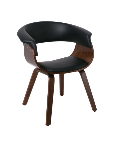 HERMAN Armchair Walnut-Pu Black
