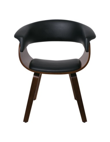 HERMAN Armchair Walnut-Pu Black