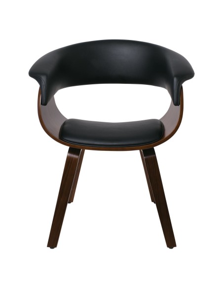 HERMAN Armchair Walnut-Pu Black