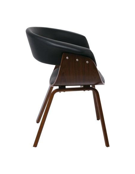 HERMAN Armchair Walnut-Pu Black